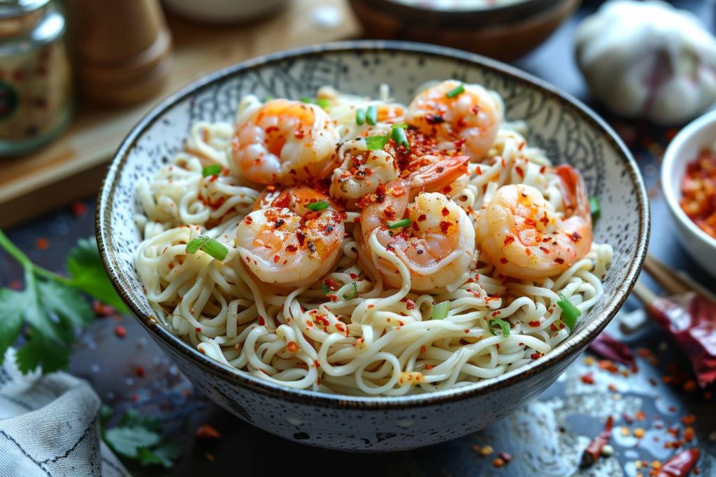 Découverte culinaire : Nouilles aux crevettes à la mode asiatique