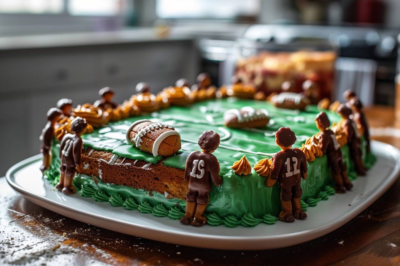 Ingrédients et matériaux nécessaires pour votre gâteau terrain de football